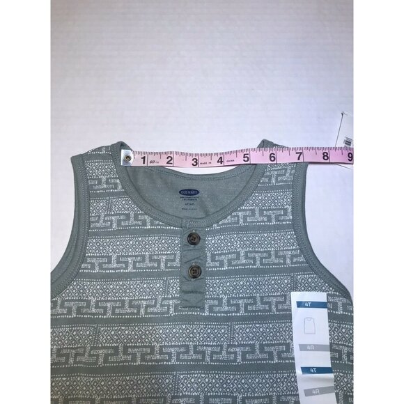 Old Navy Boy's Size 4T Shirt Tank Top Patterned Sleeveless Casual Green New - Picture 6 of 11